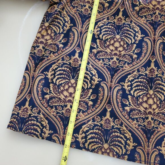 A Loves A Peasant bohemian Blouse with Neck Bow Tie in Paisley Print Size Large - Picture 9 of 11